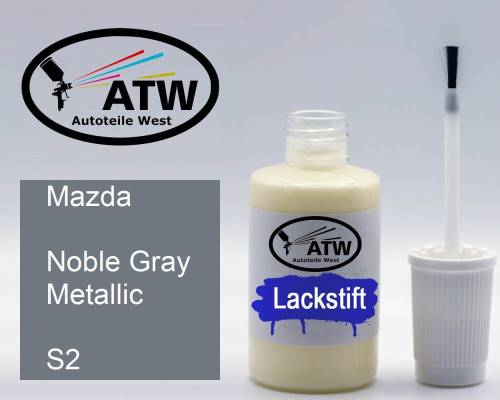 Mazda, Noble Gray Metallic, S2: 20ml Lackstift, von ATW Autoteile West.